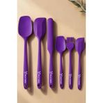 Multiamo 6lı Takım Yanmaz Yapışmaz Slikon Yumurta Fırçası Kaşık Bıçak Pasta Spatula Seti - Mor