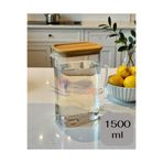 Multiamo Bambu Kapaklı Cam Sürahi, 1500 ml, Buzdolabı Yan Rafa Uyumlu