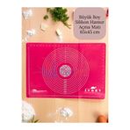 Multiamo Büyük Boy Silikon Hamur Açma Matı 65x45 cm, Fuşya