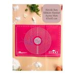 Multiamo Büyük Boy Silikon Hamur Açma Matı 65x45 cm, Fuşya