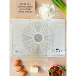 Multiamo İvory Büyük Boy Silikon Hamur Açma Matı 65X45CM - Krem