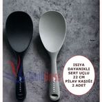 Multiamo Sert Uçlu Isıya Dayanıklı Yanmaz Yapışmaz 2'li 22 cm Gri Silikon Kaşık