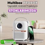 Multibox T6 Promax Android Projektör Wifi Bluetooth 240 Inç Ekran Yansıtma Dahili Hoparlör 2gb Ram 16 GB Dahili Hafıza - Beyaz