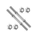 MultiFlexPro İkili Kısa Krom Halter Barı Ayarlanabilir Dambıl Sapı Fitness Egzersiz Aleti 2x36 cm