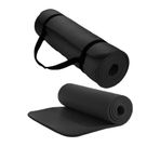 MultiFlexPro Konfor Zemin 10 Mm Pilates Minderi Taşıma Askılı Pilates Yoga Matı Minderi Seti 10 Mm Siyah