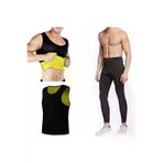 MultiFlexPro Uzun Erkek Takım.n Hot Shapers Erkek Neoteks Neopren Taytı Ve Atleti Termal Sauna Fitness Spor Taytı Atleti 2 Li Takım