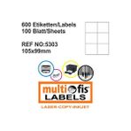 MULTİOFİS 105x99 mm LASER ETİKET 5303