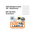 Multiofis 5032 52.5x35 mm Laser Etiket