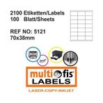 MULTİOFİS 70x38 mm LASER ETİKET 5121