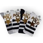 Multipa Xgri Polo Çember Desenli Pamuklu Kolej Çorabı 5 Çift - 36 - 40 - Beyaz - Gri - Siyah
