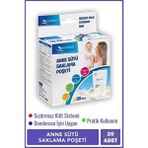 Multiplus Anne Sütü Saklama Poşeti 20 Adet Sızdırmaz Tasarım ile Güvenli Saklama - Gri