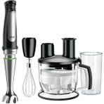 Multiquick 7 Mq 7075X El Blenderi, Activeteknolojisine Sahip Çıkarılabilir Paslanmaz Çelik Blender Ayağına Sahip El Blenderi, 3 Parçalı Aksesuar Seti Dahil, 1000 Watt, Siyah