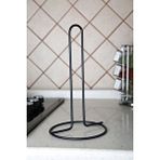MultiStore Metal Kağıt Havluluk Dik Havlu Peçetelik Standart ve Büyük Boy Rulo Uyumlu - Siyah