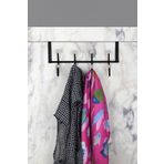 MultiStore Siyah Paslanmaz Metal 8li Mutfak ve Banyo Geçmeli Kapı Arkası Askılık Organizer