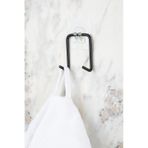 MultiStore Yapışkanlı Çift Kancalı Banyo Mutfak Askısı Metal Askılık Duvar Askı Organizer Siyah
