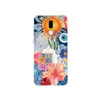 Multitronic Huawei Mate 10 Lite ile Uyumlu Güneş Çiçekleri ve Nazar Boncuğu Desenli Şeffaf Telefon Kılıfı