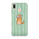 Multitronic Huawei P20 Lite ile Uyumlu Balık Gözlü Kedi Desenli Şeffaf Telefon Kılıfı