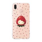 Multitronic Huawei P20 Lite ile Uyumlu Çilek Hello Kitty Desenli Şeffaf Telefon Kılıfı