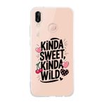 Multitronic Huawei P20 Lite ile Uyumlu Kinda Sweet Kinda Wild Desenli Şeffaf Telefon Kılıfı