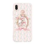 Multitronic Huawei P20 Lite ile Uyumlu Pembe Fiyonklu Kedi Desenli Şeffaf Telefon Kılıfı