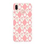 Multitronic Huawei P20 Lite ile Uyumlu Tavşan ve Lale Desenli Şeffaf Telefon Kılıfı