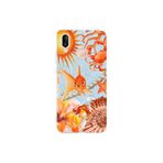 Multitronic Huawei P20 Lite ile Uyumlu Turuncu Balık Desenli Şeffaf Telefon Kılıfı