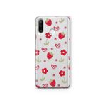 Multitronic Huawei P30 Lite ile Uyumlu Çilek ve Kalp Desenli Şeffaf Telefon Kılıfı