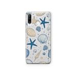Multitronic Huawei P30 Lite ile Uyumlu Deniz Kabuğu ve Yıldız Desenli Şeffaf Telefon Kılıfı