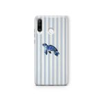 Multitronic Huawei P30 Lite ile Uyumlu Deniz Kaplumbağası Desenli Şeffaf Telefon Kılıfı