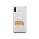 Multitronic Huawei P30 Lite ile Uyumlu Do Nothing Desenli Şeffaf Telefon Kılıfı