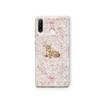 Multitronic Huawei P30 Lite ile Uyumlu Geyik ve Fiyonk Desenli Şeffaf Telefon Kılıfı