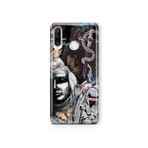 Multitronic Huawei P30 Lite ile Uyumlu Gotik Kelebek Desenli Şeffaf Telefon Kılıfı