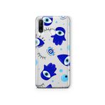 Multitronic Huawei P30 Lite ile Uyumlu Hamsa El Desenli Şeffaf Telefon Kılıfı