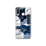 Multitronic Huawei P30 Lite ile Uyumlu Köpekbalığı ve Okyanus Tema Desenli Şeffaf Telefon Kılıfı