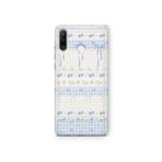 Multitronic Huawei P30 Lite ile Uyumlu Mavi Fiyonk ve Çiçek Desenli Şeffaf Telefon Kılıfı