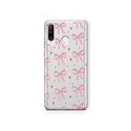 Multitronic Huawei P30 Lite ile Uyumlu Pembe Fiyonk Desenli Şeffaf Telefon Kılıfı
