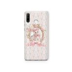 Multitronic Huawei P30 Lite ile Uyumlu Pembe Fiyonklu Kedi Desenli Şeffaf Telefon Kılıfı