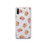 Multitronic Huawei P30 Lite ile Uyumlu Sevimli Kapibara Desenli Şeffaf Telefon Kılıfı