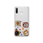 Multitronic Huawei P30 Lite ile Uyumlu Sevimli Kediler Desenli Şeffaf Telefon Kılıfı