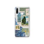 Multitronic Huawei P30 Lite ile Uyumlu Van Gogh Desenli Şeffaf Telefon Kılıfı