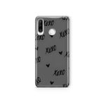 Multitronic Huawei P30 Lite ile Uyumlu XOXO Desenli Şeffaf Telefon Kılıfı