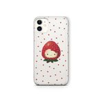 Multitronic iPhone 11 ile Uyumlu Çilek Hello Kitty Desenli Şeffaf Telefon Kılıfı