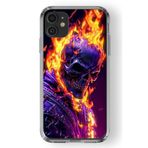 Multitronic Iphone 11 ile Uyumlu Ghost Rider Tasarım Baskılı Şeffaf Kılıf