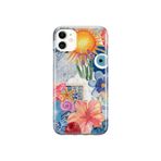Multitronic iPhone 11 ile Uyumlu Güneş Çiçekleri ve Nazar Boncuğu Desenli Şeffaf Telefon Kılıfı