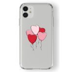 Multitronic iPhone 11 ile Uyumlu Kalp Balon Tasarım Baskılı Şeffaf Kılıf