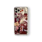 Multitronic iPhone 11 Pro Uyumlu Dark Red Kolaj Tasarım Baskılı Şeffaf Kılıf