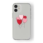 Multitronic iPhone 12 Mini ile Uyumlu Kalp Balon Tasarım Baskılı Şeffaf Kılıf