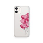 Multitronic iPhone 12 Mini Uyumlu Kalpli Balonlar Tasarım Baskılı Şeffaf Kılıf