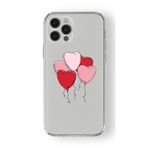 Multitronic iPhone 12 Pro ile Uyumlu Kalp Balon Tasarım Baskılı Şeffaf Kılıf