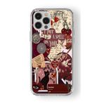 Multitronic iPhone 12 Pro Max Uyumlu Dark Red Kolaj Tasarım Baskılı Şeffaf Kılıf